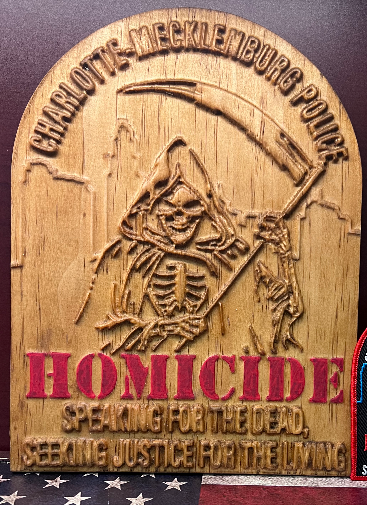 Wooden CMPD Homicide Patch