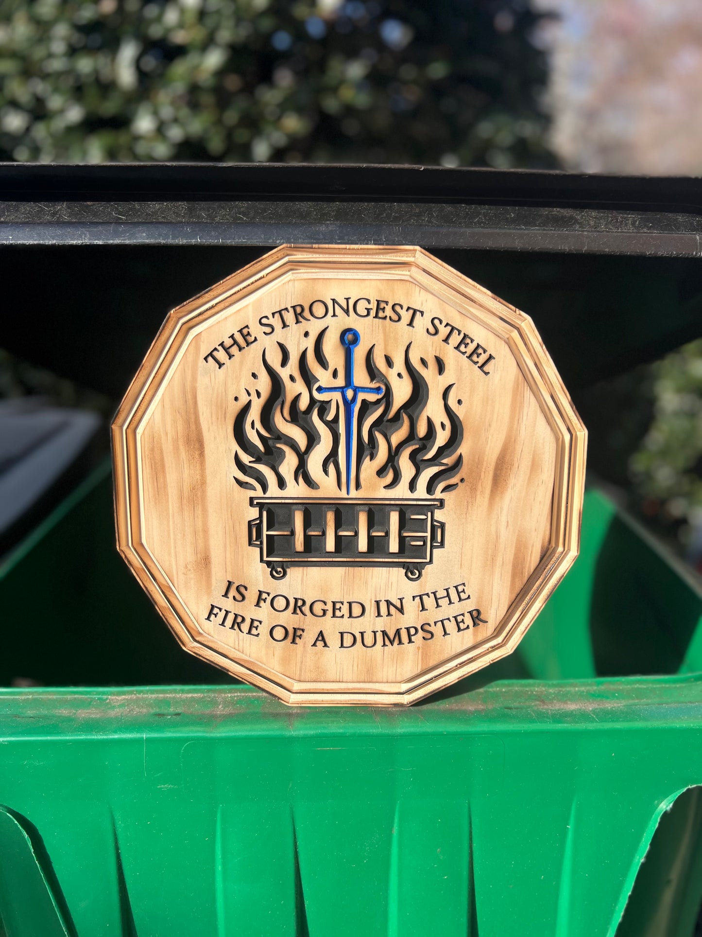 Dumpster Fire Strength Plaque