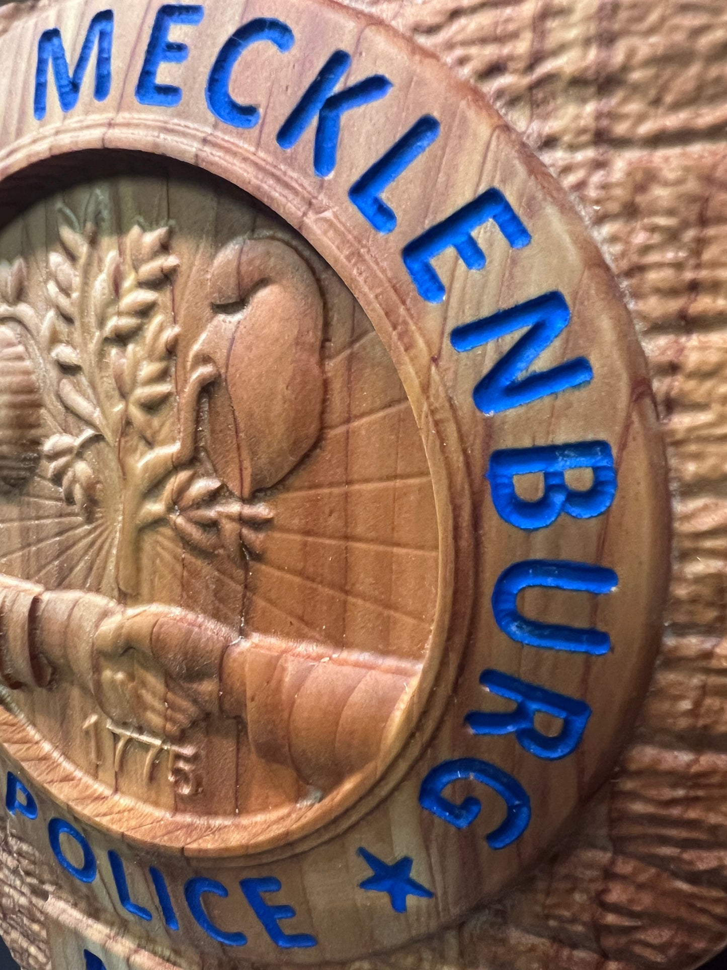 Wooden CMPD Badge