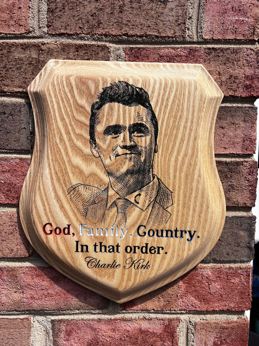 Charlie Kirk Inspirational Plaque