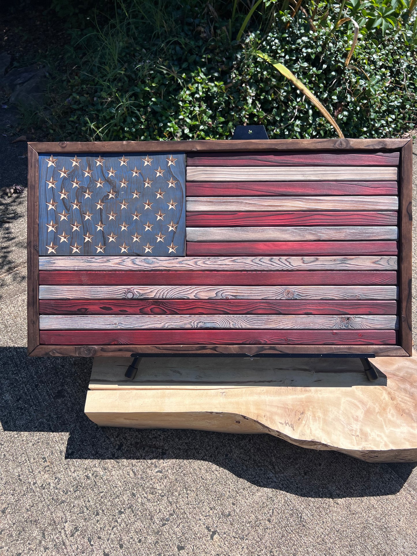 Shou Sugi Ban style American Flag