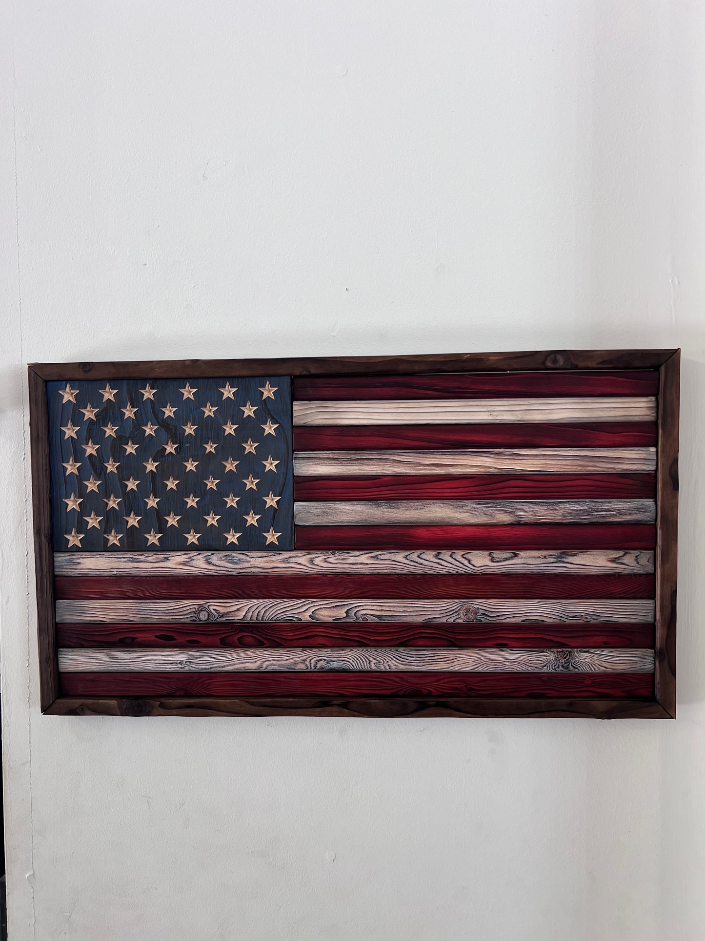 Shou Sugi Ban style American Flag