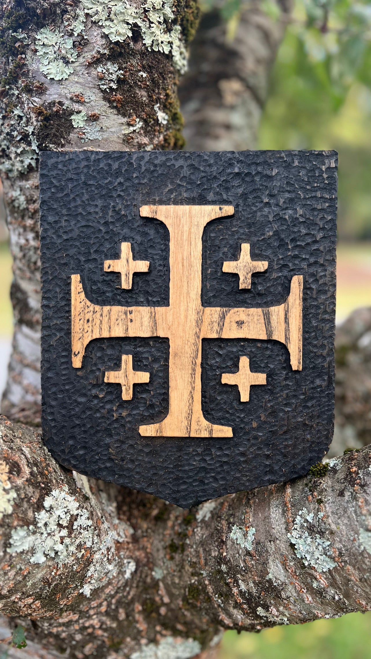 Handcrafted Jerusalem Cross Wall Plaque
