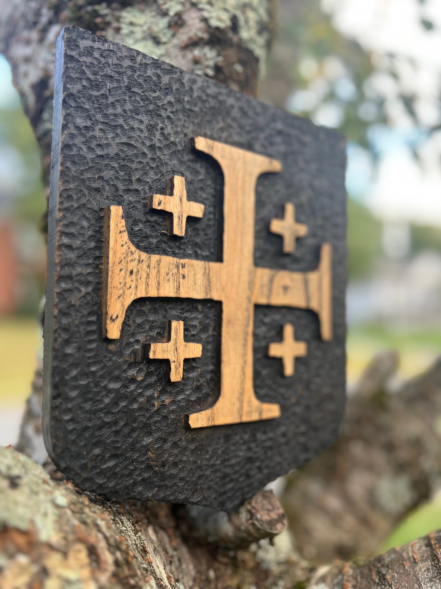 Handcrafted Jerusalem Cross Wall Plaque