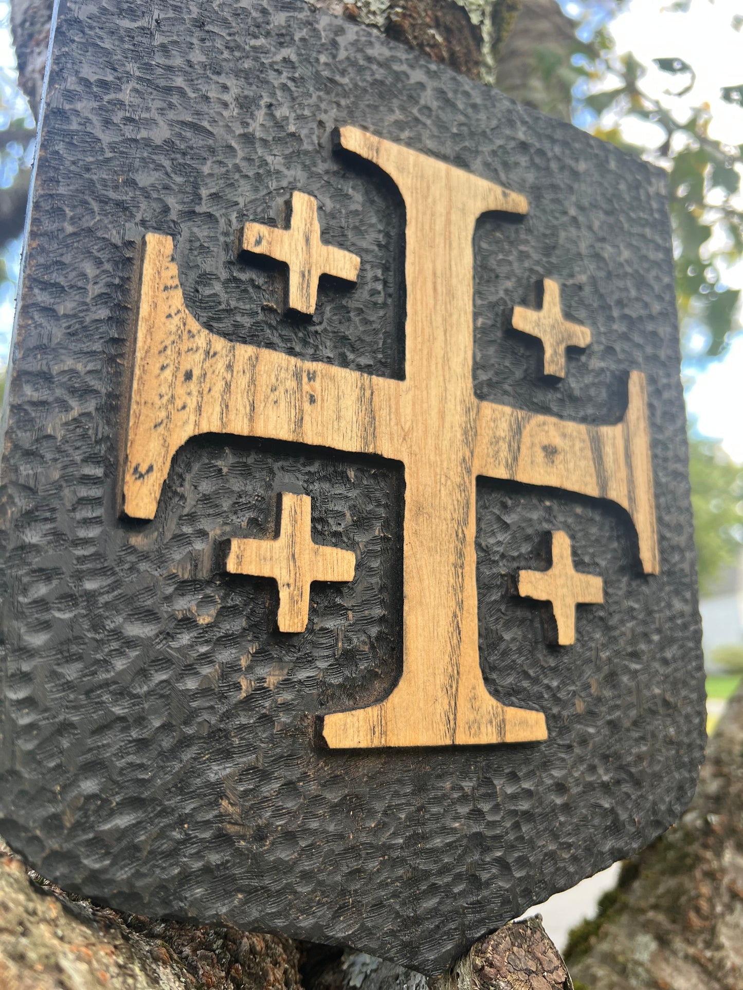Handcrafted Jerusalem Cross Wall Plaque