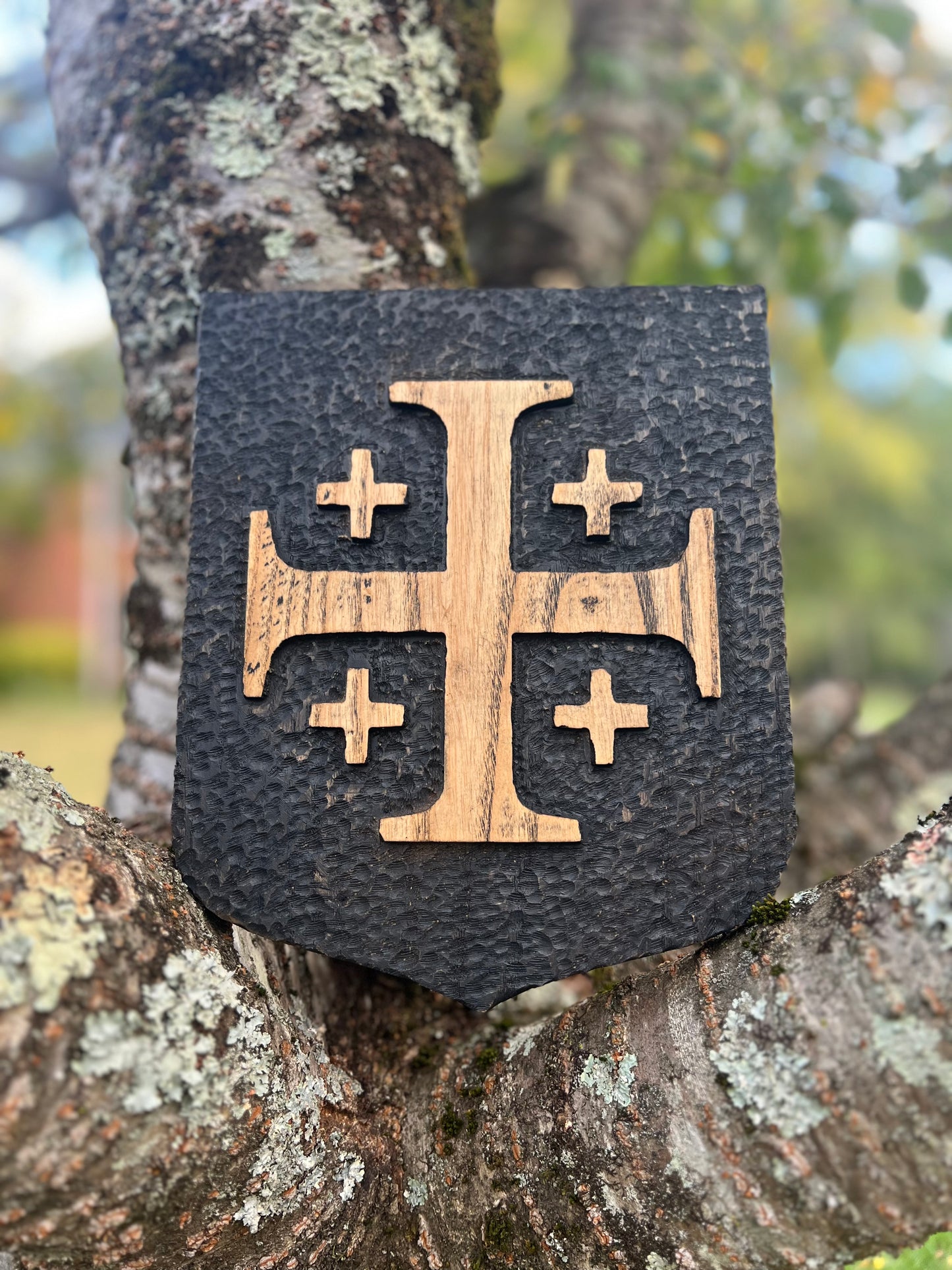 Handcrafted Jerusalem Cross Wall Plaque