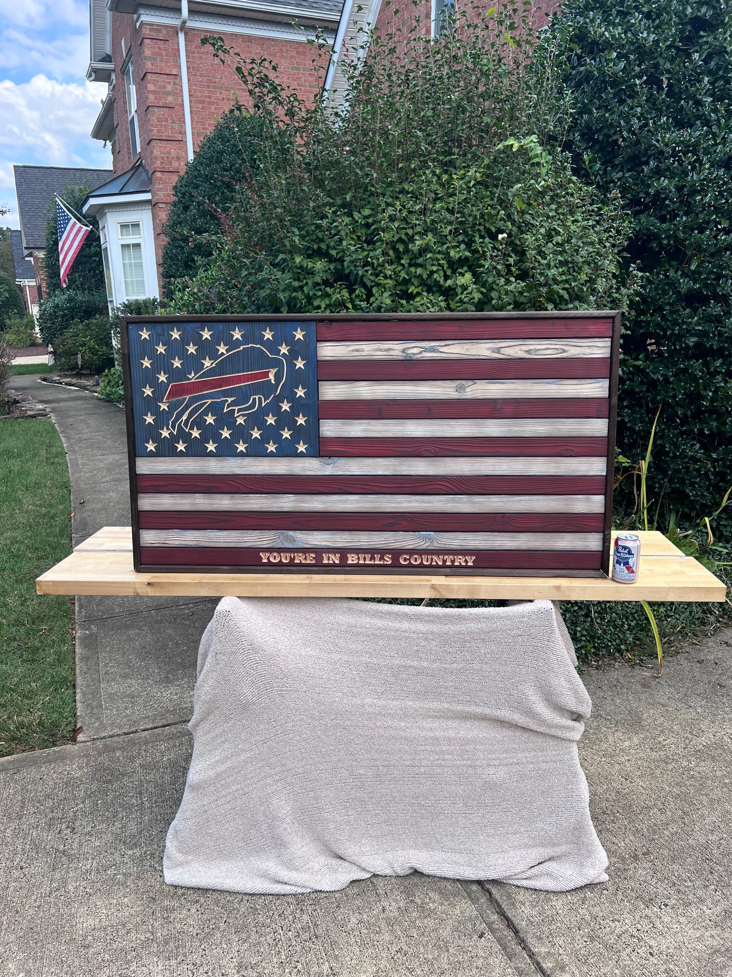 Shou Sugi Ban style American Flag