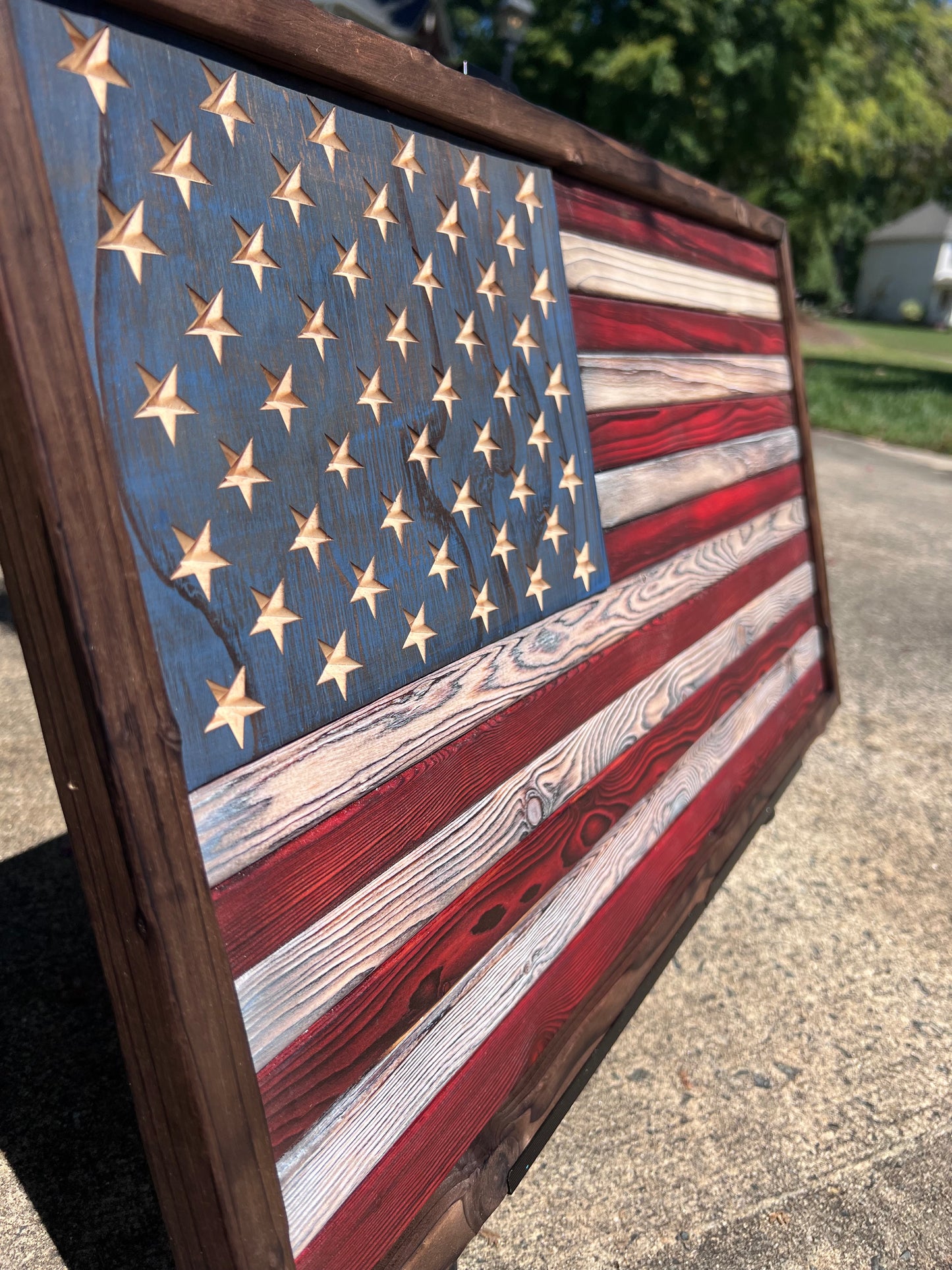 Shou Sugi Ban style American Flag