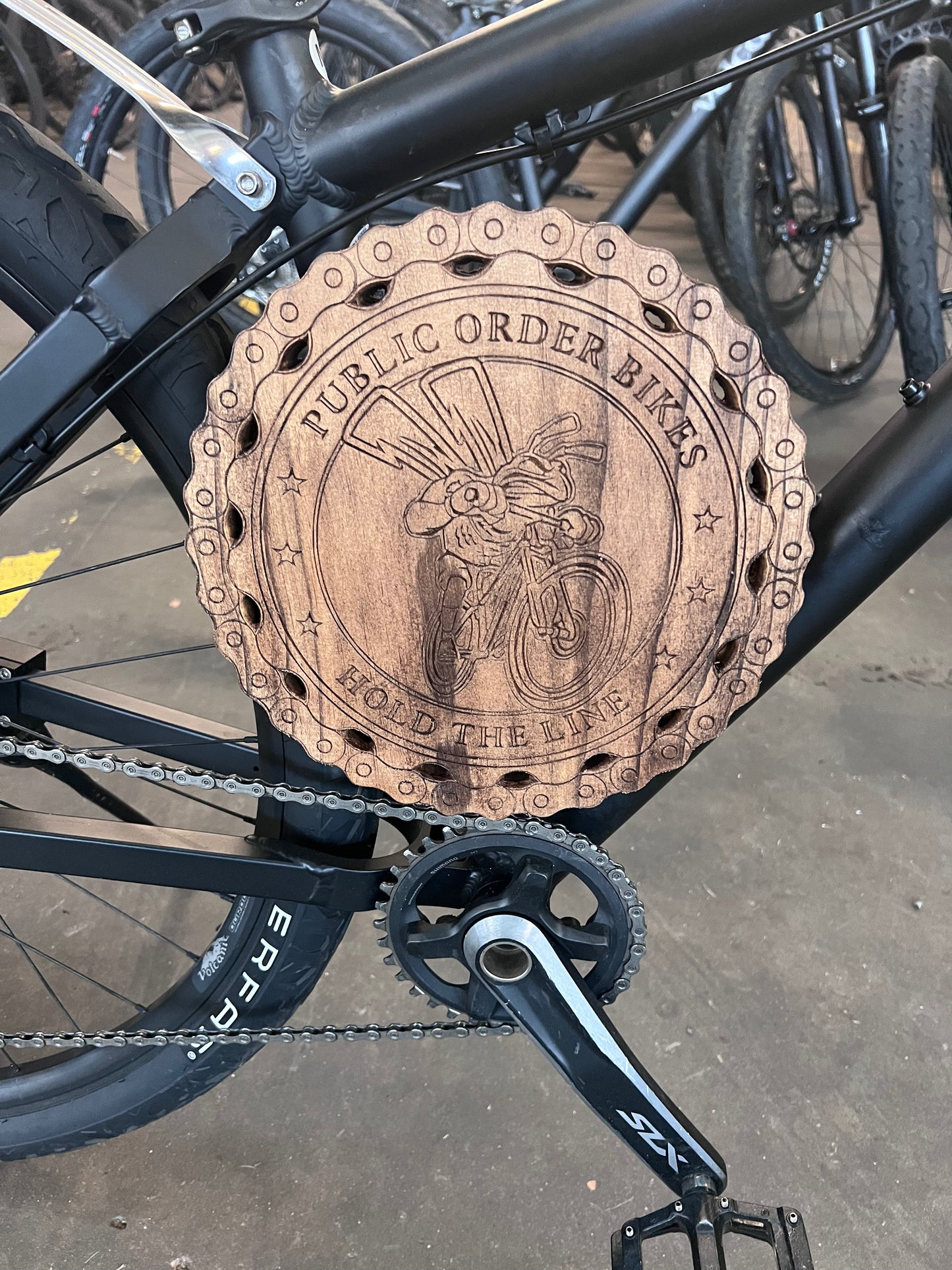 Public Order Bikes wooden plaque